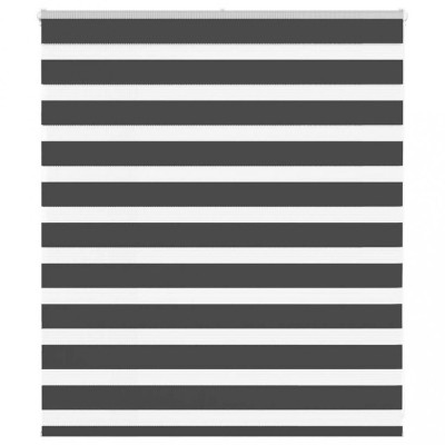 Jaluzea tip zebra neagră lățime țesătură 115,9 cm poliester foto