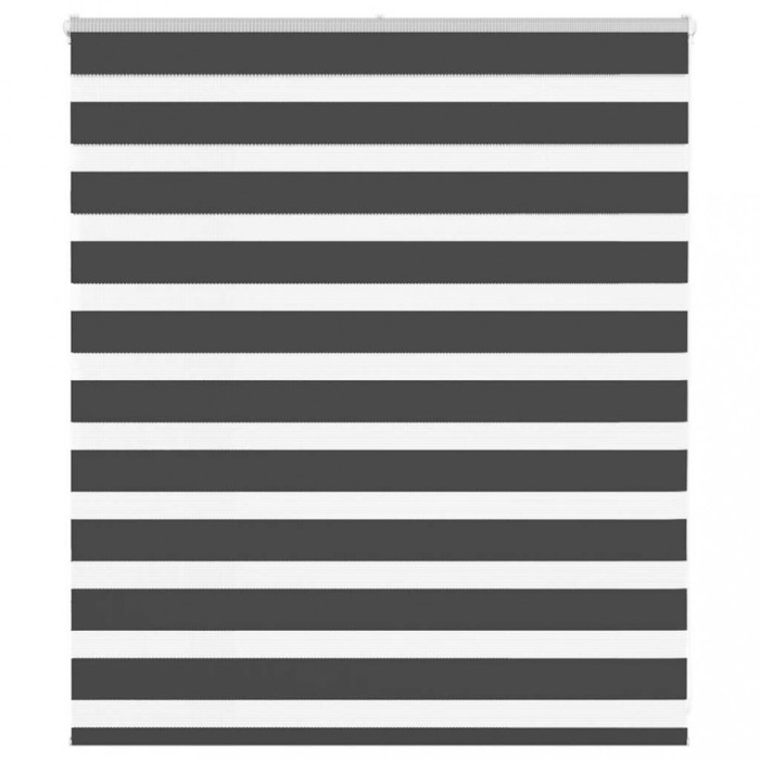 Jaluzea tip zebra neagră lățime țesătură 115,9 cm poliester