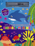 Carte de colorat reutilizabila cu apa - Animale Marine Pensula Magica