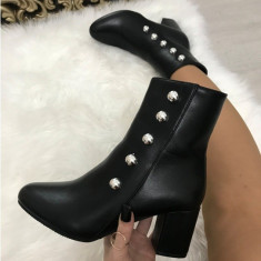 Cizme botine dama negre cu toc marime 40+CADOU