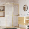VidaXL Paravan de duș walk-in auriu 115x195 cm sticlă ESG transparentă