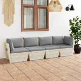 Canapea gradina din paleti, 4 locuri, cu perne, lemn de molid GartenMobel Dekor, vidaXL