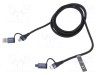 Cablu USB 2.0 Vention, 1.5m, USB-A, Micro USB-B, 2x USB-C, Transfer Date, Negru