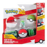 Set curea cu figurina in bile, Pokemon S2, Bulbasaur (PKW3160)