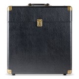 Valiza pentru depozitare discuri vinil portabila, MDF si aliaj, neagra