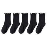 Cumpara ieftin Set 5 perechi de sosete pentru dama, SS083, Negru, marime universala (35-39)