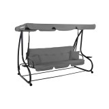 Balansoar gradina Bellavista Slim gri 3 persoane, pat transformabil, parasolar reglabil, metal, confortabil