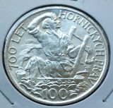 (A415) MONEDA ARGINT CEHOSLOVACIA - 700 ANI PRIVILEGIILE MINIERE JIHLAVA - UNC, Europa