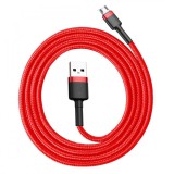Cablu de date, Baseus Cafule, CAMKLF-C09, USB la Micro USB, Fast Charge, 2.4 A, lungime 1 m, Rosu, Acoperit cu nailon