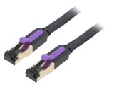 Patch Cord Negru 8m U/FTP Cat 7 Cu Placare Aurită