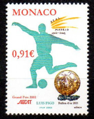 MONACO 2002, Sport, Fotbal, ASCAT, Luis Figo, serie neuzata, MNH foto