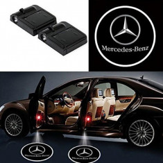 Holograme Logo Usi Mercedes (cu baterii),pachet 2 bucati foto