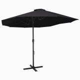 VidaXL Umbrelă de soare exterior cu st&acirc;lp aluminiu, negru, 460x270 cm