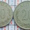 set 2 monede Grecia 10, 20 lepta 1895 - George I - km 57, 59 - A033