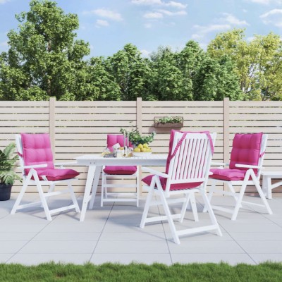 vidaXL Perne de scaun cu spătar mic, 4 buc, roz, țesătură Oxford 377732 foto