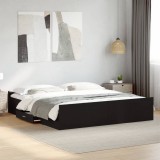 VidaXL Cadru de pat cu sertare negru 200x200 cm lemn prelucrat