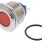 Lampă de control LED plată roşie 24V &Oslash;22mm alamă