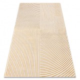 Covor modern SAMPLE Naxos A0115 full embosy, Geometric - structural, crem / auriu, 160x230 cm