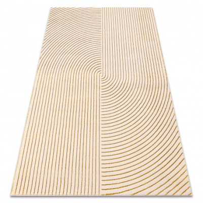 Covor modern SAMPLE Naxos A0115 full embosy, Geometric - structural, crem / auriu, 160x230 cm foto