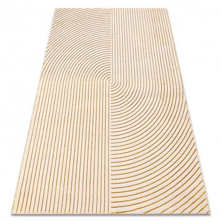Covor modern SAMPLE Naxos A0115 full embosy, Geometric - structural, crem / auriu, 160x230 cm