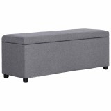 Cumpara ieftin Banca, compartiment de depozitare, gri deschis 116 cm poliester