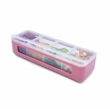 Cutie gustari Melii BERRY, 4 compartimente, Plastic, 110 ml per compartiment, cu capace separate, usor de deschis, compatibila masina spalat vase