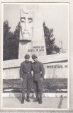 Bnk foto Aeroportul Targu Mures - militari - 1987, Alb-Negru, Romania de la 1950, Militar