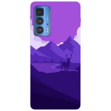 Husa compatibila cu Motorola G100 model Purple Nature, Silicon, TPU, Viceversa, Transparent, Carcasa