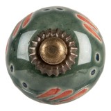 Set 2 butoni mobilier ceramica multicolor metal cupru &Oslash; 3x3 cm / S4 cm
