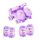 Set patine cu rotile si protectii, Rising Sports, Kuromi, Marime 25-31, Mov