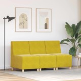 VidaXL Unitate Sofa Modulară Fără Brațe 3 pcs Galben 55 x 74 x 82 cm