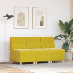 Unitate Sofa Modulară Fără Brațe 3 pcs Galben 55 x 74 x 82 cm