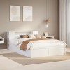 Gossi cadru de pat fara saltea, alb, 160x200 cm, lemn masiv pin