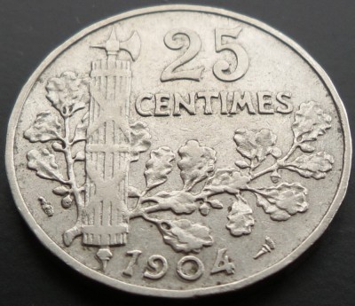 Moneda istorica 25 CENTIMES - FRANTA, anul 1904 * cod 2097 = excelenta foto