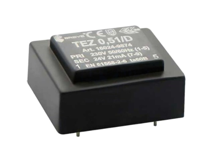 Transformator &Icirc;ncapsulat 0,5VA 230V 24V PCB