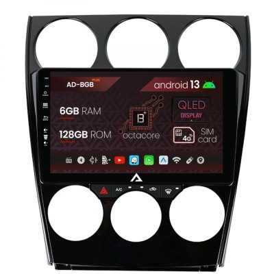 Navigatie Mazda 6 (2002-2008), Android 13, B-Octacore 6GB RAM + 128GB ROM, 9 Inch - AD-BGB9006+AD-BGRKIT321 foto