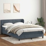 vidaXL Pat box spring cu saltea, gri &icirc;nchis, 140x220 cm, catifea 3317650