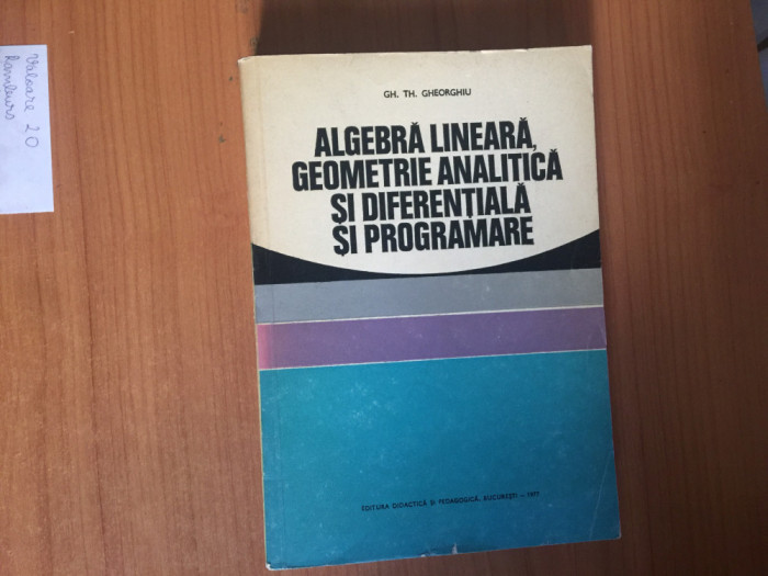 n4 Algebra lineara, geometrie analitica si diferentiala si programare