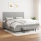 vidaXL Pat box spring cu saltea, gri deschis, 200x200 cm, textil 3136941