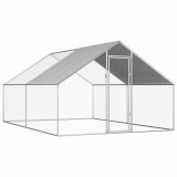 Gossi cotet de pasari pentru exterior, 2,75x4x1,92 m, otel galvanizat