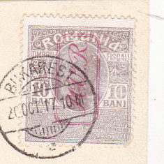 1917 ocupatia germana in Romania 10 bani fiscal-postal MVIR. rar stampilat