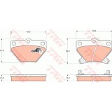 Set placute frana Trw GDB3243, parte montare : Punte spate