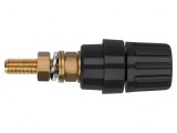 Soclu banană 4mm 100A negru pentru panou cu izolație