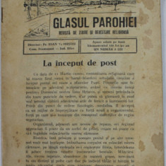 GLASUL PAROHIEI , REVISTA DE ZIDIRE SI ORIENTARE RELIGIOASA , ANUL III , NR. 3 , MARTIE , 1940 , PREZINTA PETE SI URME DE UZURA