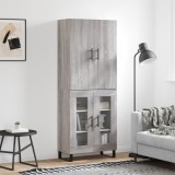Cumpara ieftin Dulap &icirc;nalt, gri sonoma, 69,5x34x180 cm, lemn compozit