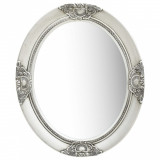vidaXL Oglindă de perete &icirc;n stil baroc, argintiu, 50 x 60 cm