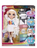 Rainbow High Watercolor Create Papusa cu Acuarele, Ochi Mov + Accesorii
