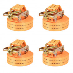 vidaXL Chingi de fixare cu clichet 4 buc, 1 tonă, 6mx38 mm, portocaliu