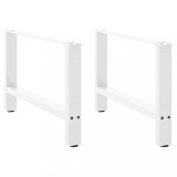 Gossi picioare masuta de cafea alb 2 buc 70x(42-43) cm otel