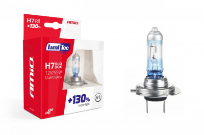 Set becuri cu halogen H7 12V 55W LumiTec LIMITED + 130% DUO BOX AVX-AM01406 foto